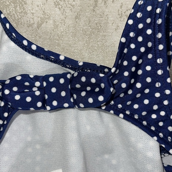 Cat & Jack Navy Polka Dot Kids Swim One Piece - Picture 5 of 5